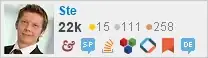 profile for Ste on Stack Exchange, a network of free, community-driven Q&A sites
