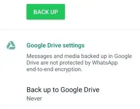 Messages and media backed up in Google Drive are not protected by WhatsApp end-to-end encryption.