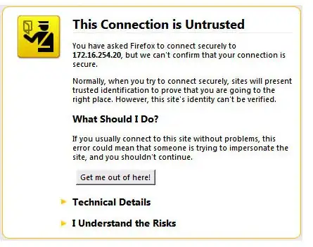 This connection is untrusted - dialog