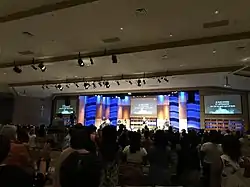 Worship service at Église Nouvelle vie, an evangelical Pentecostal church in Longueuil, Canada