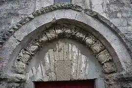 The arch of the portal of the church