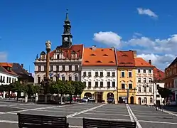 Town hall and Holy Trinity Column on T. G. Masaryk Square