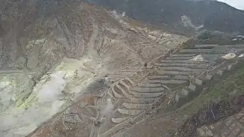 The Ōwakudani, where Shinji goes after escaping from the Nerv