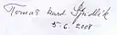 Tomáš Špidlík's signature
