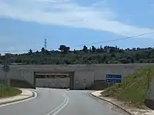 Rail overpass in Selianitika. Part of the new (under construction) Railway line Athens-Patras (April 2018)