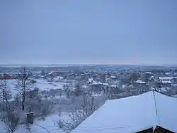 Skyline of Barvinkove in Winter