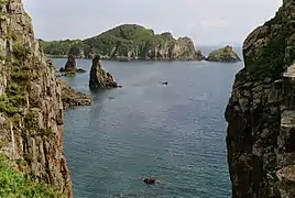 A bay at Sibiryakov Island, 50 km (31 mi) south from Vladivostok
