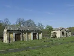 A former railway station in the village of Rvy in Leninsky District