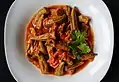 Bamia, stewed okra with tomatoes