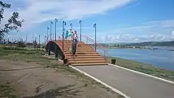 Bridge on the embankment in Svirsk, Cheremkhovsky District