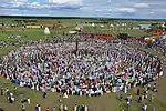 Yakut ritual dance in circle.