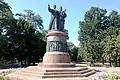 A monument dedicated to the Treaty of Pereiaslav in the main square