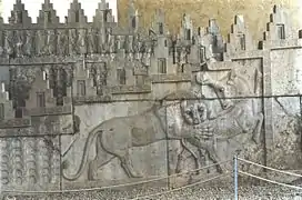 Bas-relief on the staircase of the palace.