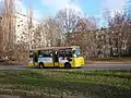 Cherkasy-made "Bohdan" bus in the street