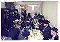 Radziner Chasidim in the USA commemorating the Yahrtzeit of the Tiferes Yosef at the shtiebel in Crown Heights - 26 Shvat 5751 (1991)