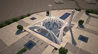 The mosque of Isfahan international conference center – modern architecture of dome.