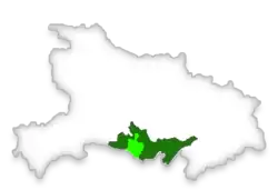 Location of the county in Jingzhou, Hubei