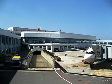 A Boeing 737 being serviced at Terminal 1