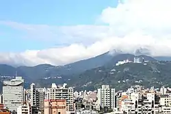 View of Beitou, with the mountain range of Yangmingshan in the background