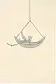 Coloured diagram of a hanging shōka, by the 40th headmaster Ikenobō Senjō, from the Sōka Hyakki (1820)