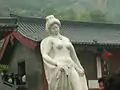 Statue of Lady Yang coming out of the bath.