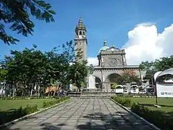 Plaza de Roma is dominated by the Manila Cathedral, the seat of the Roman Catholic Archdiocese of Manila.