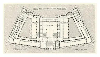 Ground floor plan of Austrian Postal Savings Bank