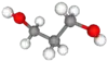 Ball and stick model of 1,3-propanediol