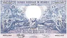 Image 281929 Belgian banknote, depicting Ceres, Neptune and caduceus (from Myth)