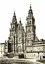 Westside main façade of the Cathedral towards Praza do Obradoiro, Collotype 1889