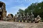 The statues recovered from the ruins