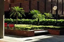 A sitting-out area on campus in August 2013