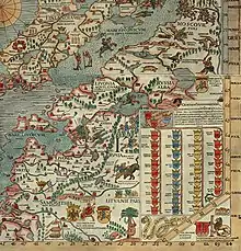 Image 20Žaltys and the Holy Fire are depicted in Olaus Magnus' Carta Marina, above the inscription LITVANIE PARS