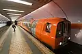 A train at Kinning Park on the Glasgow Subway, the world's third-oldest underground metro system