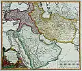 1753 map by Robert de Vaugondy titled Estats du Grand-Seigneur en Asie where the color yellow marks the territories of Persia.