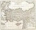 A large and dramatic map of Asia Minor in antiquity by J. B. Bourguignon d'Anville (1794)