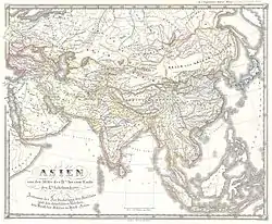 Map of Asia in the 10th century.