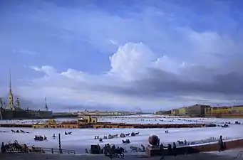 Sledging on the Neva (full painting)