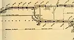 The 1904 subway map shows the IRT subway tunnel just west of Harlem Meer.