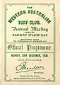 Front page 1930 WATC Railway Stakes racebook.
