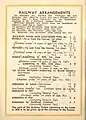 Back cover showing railway arrangements and charges at the entrance gates.