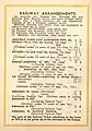 Back page showing railway arrangements and charges at the entrance gates.