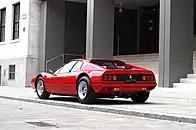 Rear of 365 GT4 BB. Six tailights and six exhaust outlets distinguish this model.