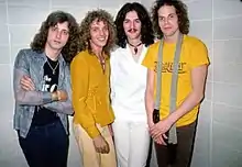 1975 (l to r) Bob Mayo, Peter Frampton, John Siomos, Stanley Sheldon