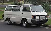 1980–1986 Mitsubishi L300 Express (SA/SB/SC/SD/SE) .mw-parser-output .hatnote{font-style:italic}.mw-parser-output div.hatnote{padding-left:1.6em;margin-bottom:0.5em}.mw-parser-output .hatnote i{font-style:normal}.mw-parser-output .hatnote+link+.hatnote{margin-top:-0.5em}Main article: Mitsubishi Delica