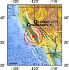 A map of where the earthquake occurred