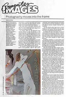 Wilson's first digital photography manipulation interview appeared in Computer Images magazine in July, 1987