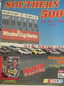 1988 Southern 500 program cover
