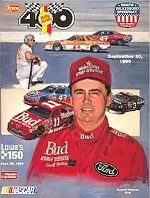 The 1991 Tyson Holly Farms 400 program cover, featuring Geoff Bodine.