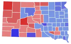 1996 United States Senate election in South Dakota results map by county